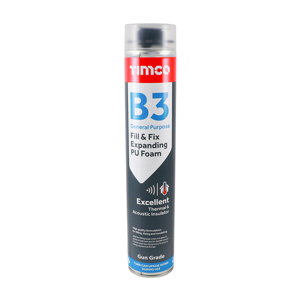 B3 General Purpose Fill & Fix Expanding PU Foam - Gun Grade (750ml)